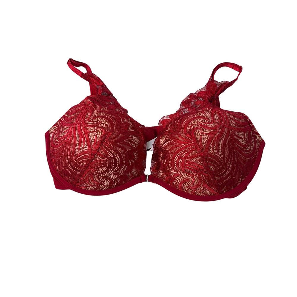 Adored by Adore Me red lace underwire push up padded bra. Size 38D. lingerie